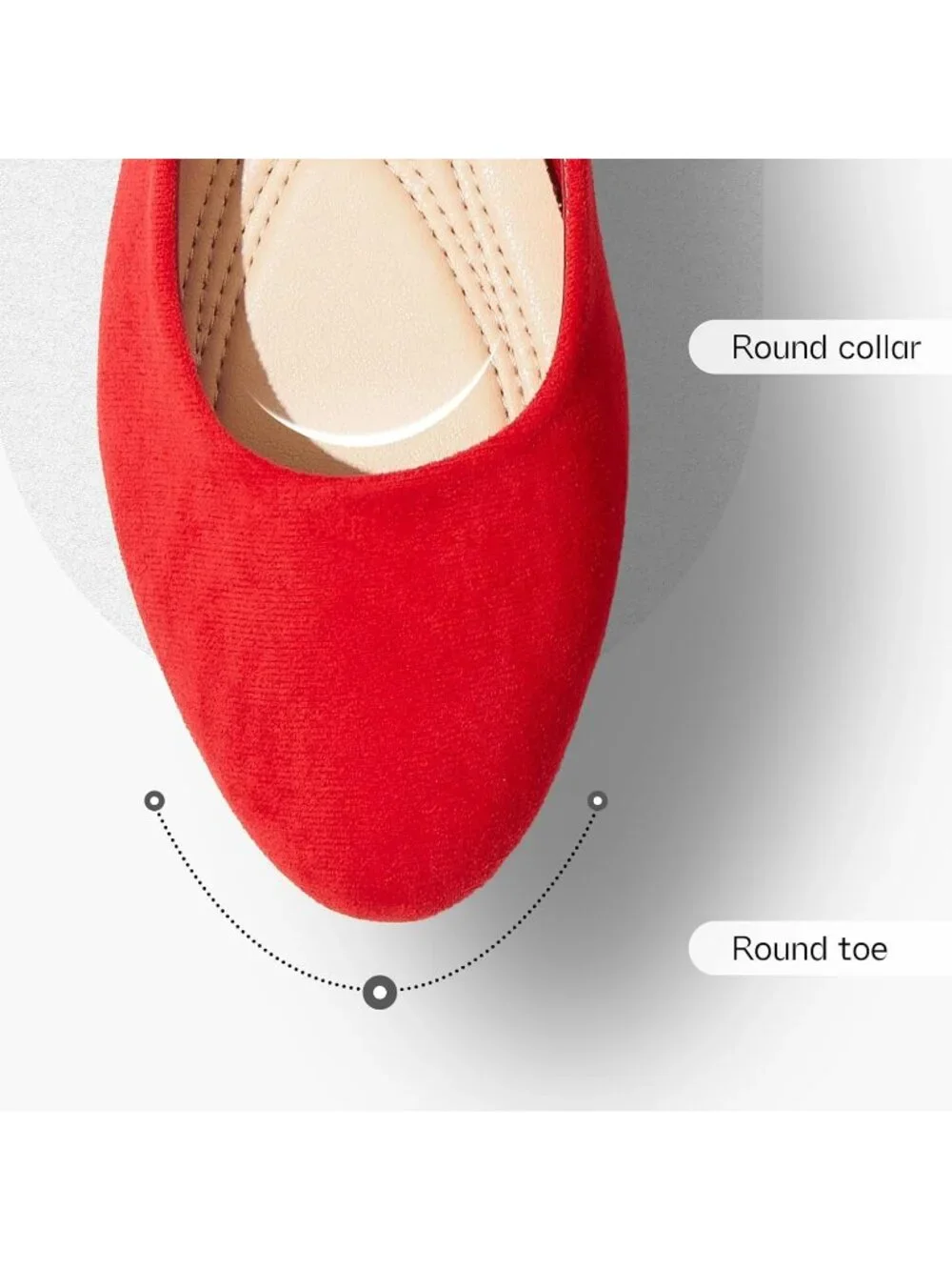 Women's Red Round Toe Ballet Flats Comfortable Ballerina Dress Shoes